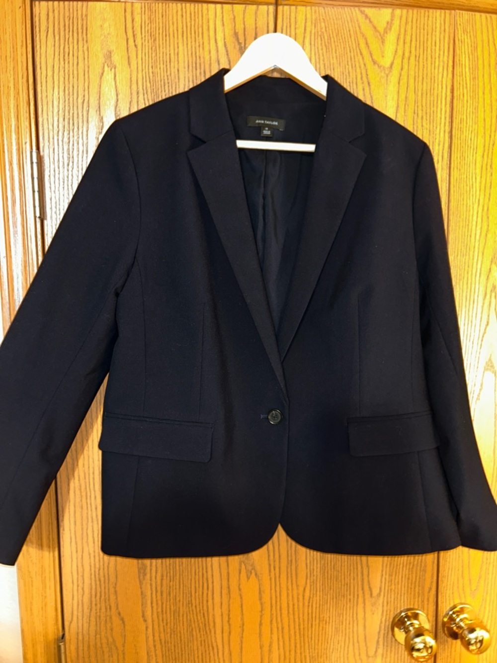 Ann Taylor Navy Single-Button Blazer